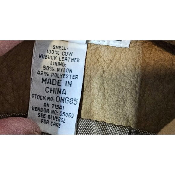 LL Bean Jacket Womens 3 XL Brown Suede Leather Bottom Up Lined Chore - Picture 6 of 9